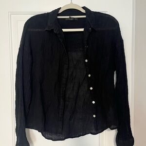Tahari Black Textured Women's Blouse